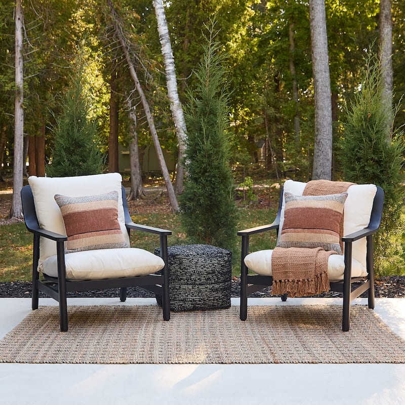 Pomona Outdoor Chair Set (2) with Sunbrella Cushions by Real Flame