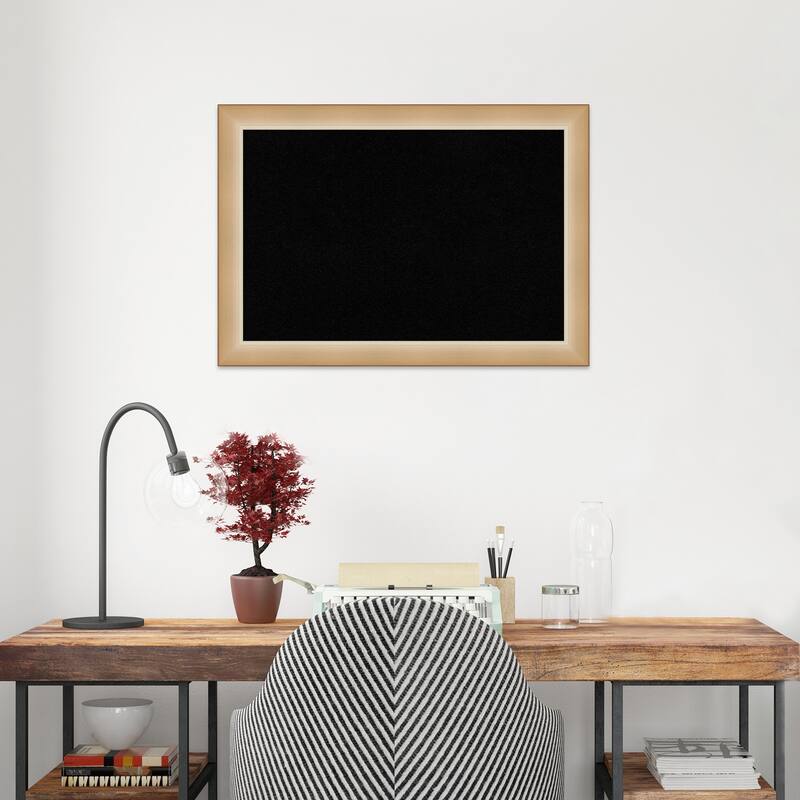 Eva Narrow Framed Black Corkboard Bulletin Board