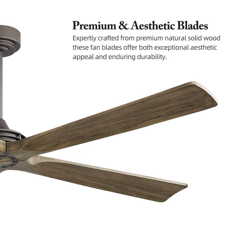 MLiAN 60 in 5-Soild Wood Blades Indoor Standard Ceiling Fan with Remote Down-Rod Mount