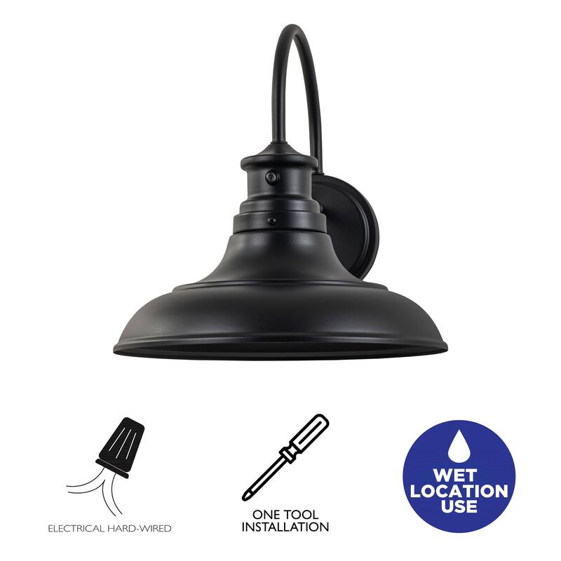 C Cattleya 2-Pack Matte Black Dusk to Dawn Integrated LED Outdoor Barn Light