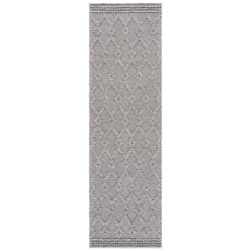 SAFAVIEH Handmade Natura Maddy Raised Textured Wool Blend Rug - 2'3" x 8' Runner - Grey