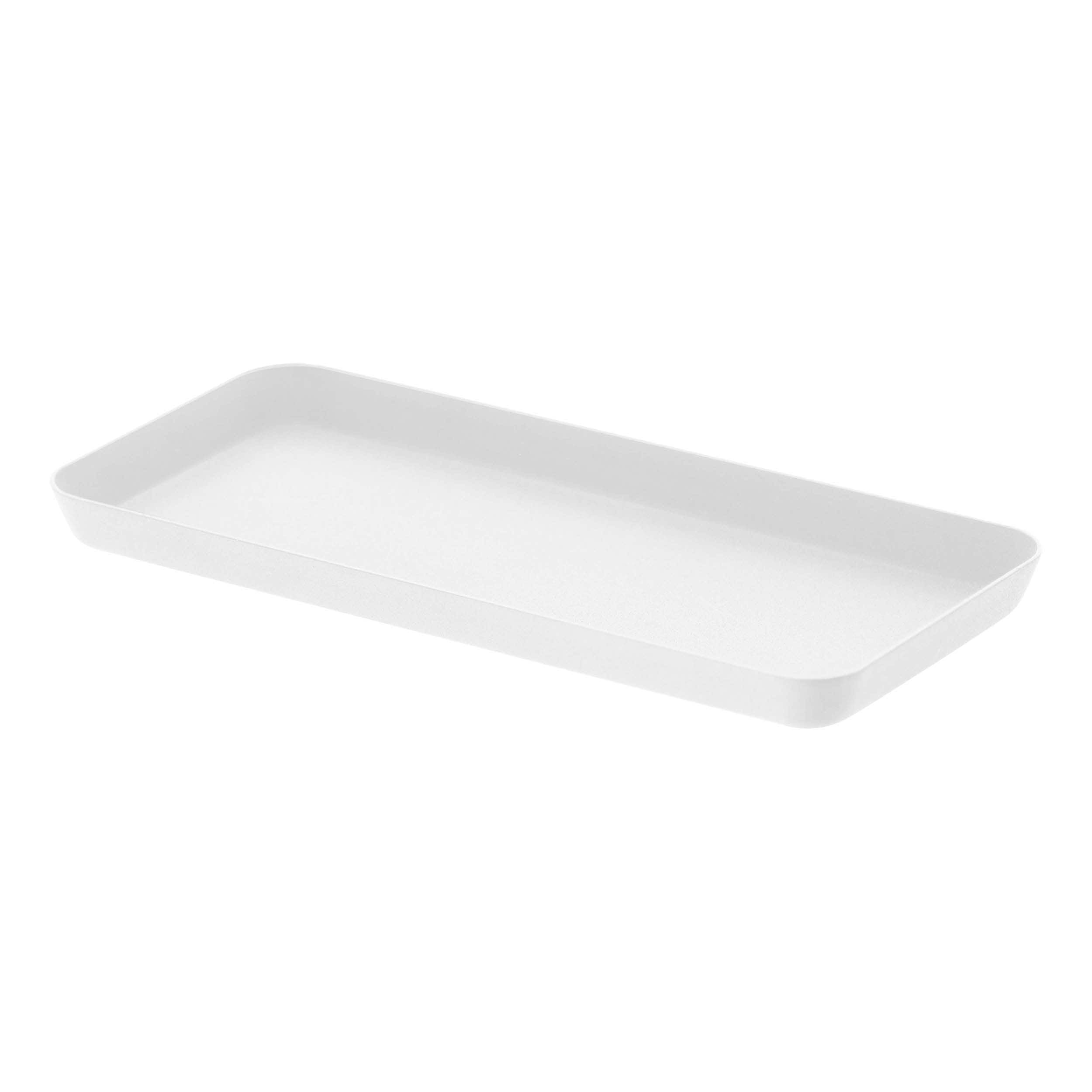 Yamazaki Home Vanity Tray - Flat - Two Sizes, Steel, 4" x 8.5" - L 3.94 x W 8.66 x H 0.59 inches