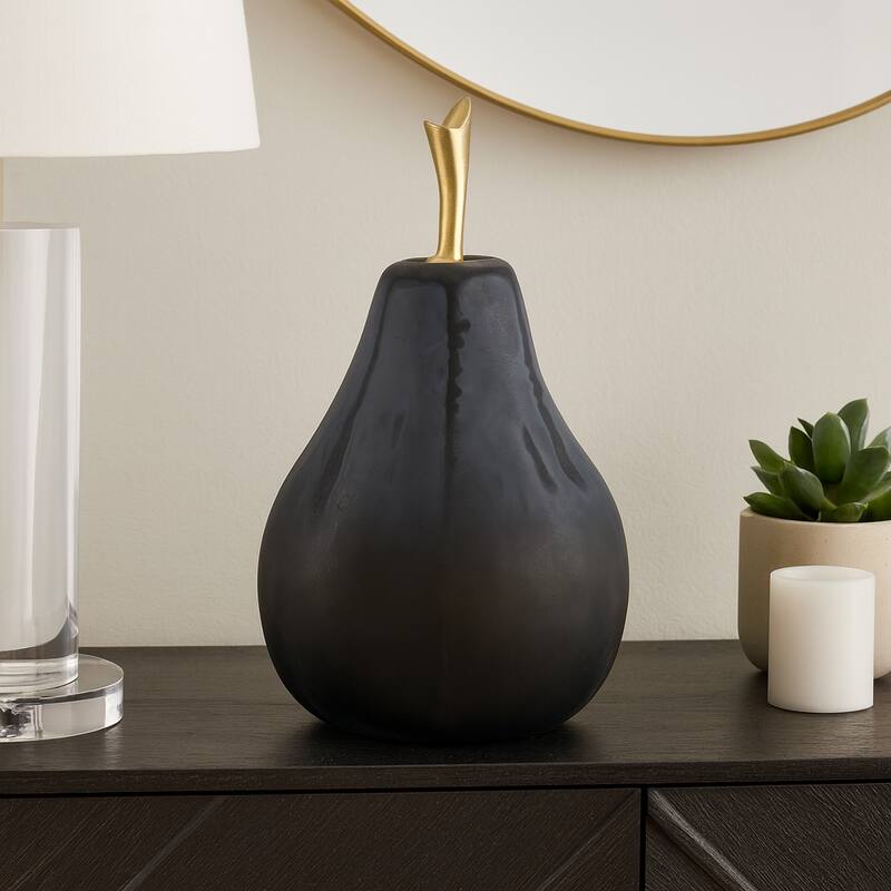 Glass Figurine Sculpture Pear Modern Home Decor Living Room Decoration