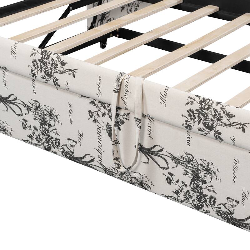 Twin Size Upholstered Daybed with Pop-Up Trundle & USB Charging Ports