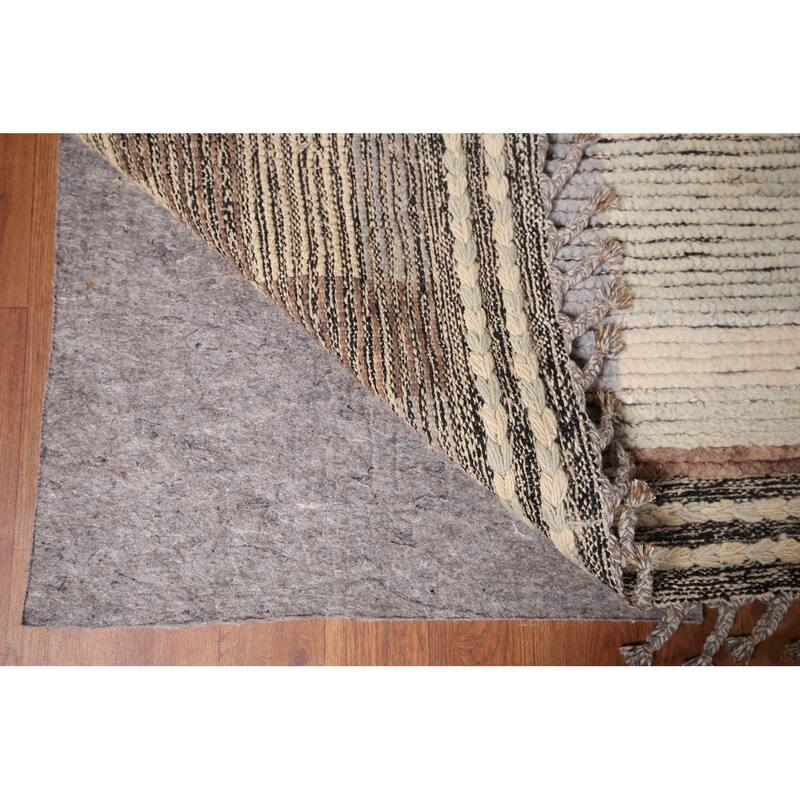 Moroccan Oriental Large Area Rug Hand-Knotted Wool Carpet - 9'8" x 14'11"