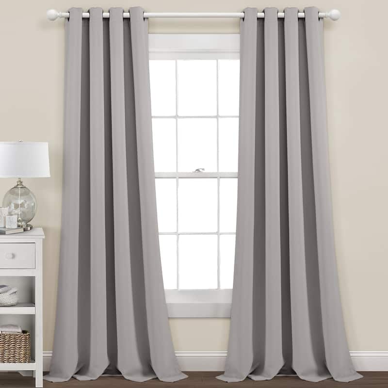 Lush Decor Insulated Grommet Blackout Curtain Panel Pair - 84 Inches - Gray