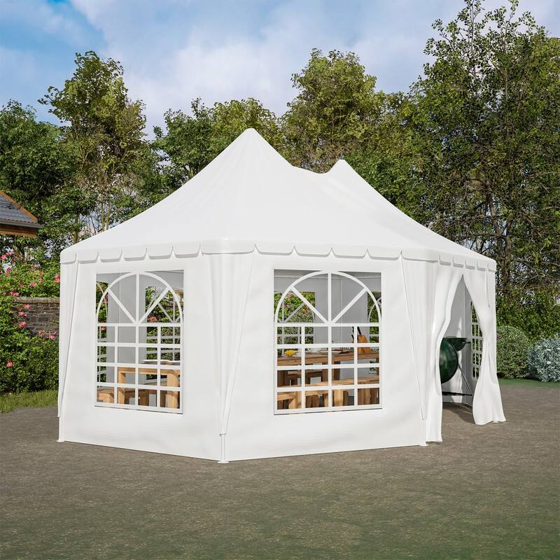 20x15ft Heavy Duty Party Tent for Weddings, Events and Outdoor Gatherings (White) - 238.92”(L) x 175.2”(W) x 141.73”(H)