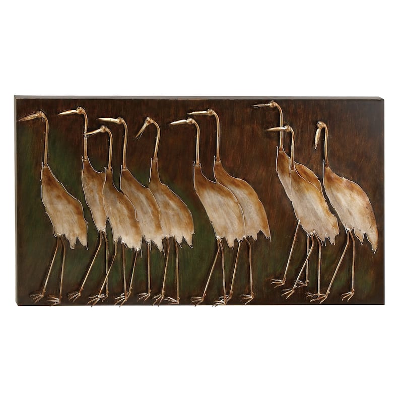 Brown Metal Bird Home Wall Decor