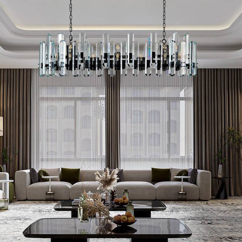 KAYLA 54in Modern Luxury Crystal Chandelier Lighting - LED Ceiling Light Fixture