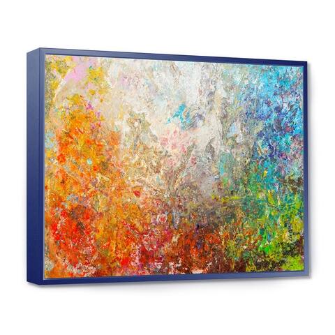 Designart 'Board Stained Abstract Art' Abstract Framed Canvas Art Print