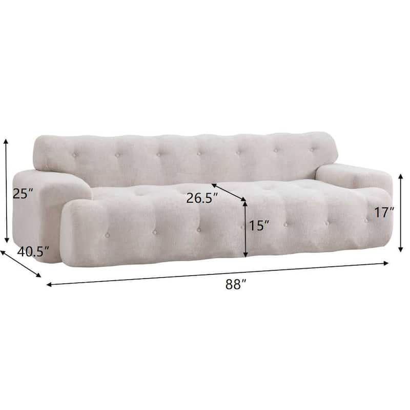 Christopher Knight Home - Cloud Modern Upholstered Sofa with Button Tufted Design