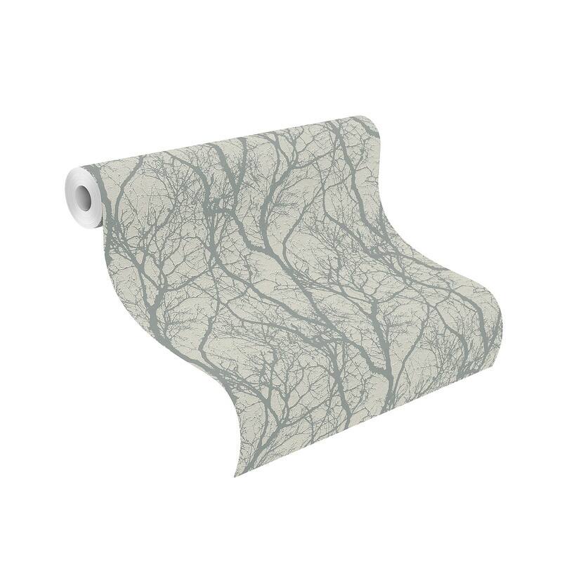 Rasch Wiwen Grey Tree Wallpaper - 20.5 x 396 x 0.025