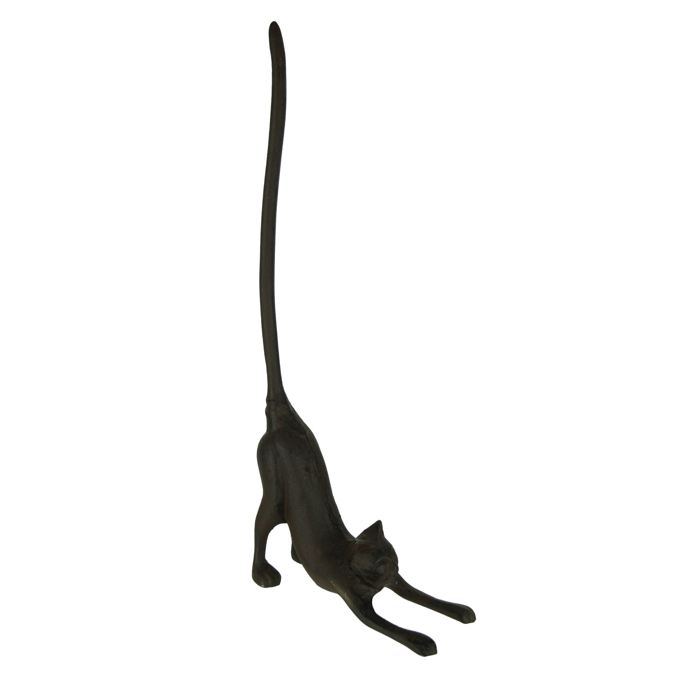 Shop Rustic Brown Cast Iron Stretching Cat Paper Towel Holder 18 5 X 8 X 3 25 Inches Overstock 22821747