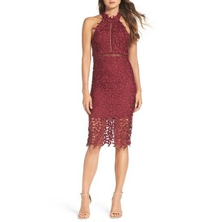 gemma halter lace sheath dress bardot