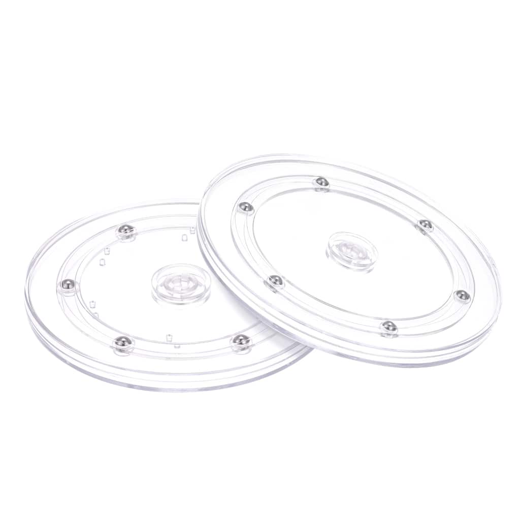 6inch Rotating Swivel Stand with Steel Ball Lazy Susan Base Turntable Clear 2Pcs