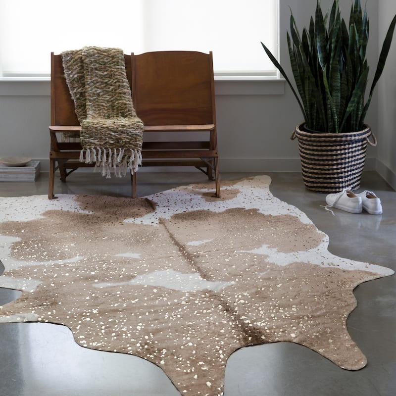Alexander Home Clayton Faux-cowhide Area Rug