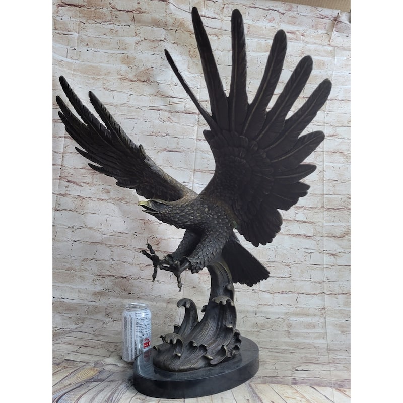 Bronze Metal Eagle Statue Sculpture Garden Yard Original Casting 26 Inches X 31 Inches