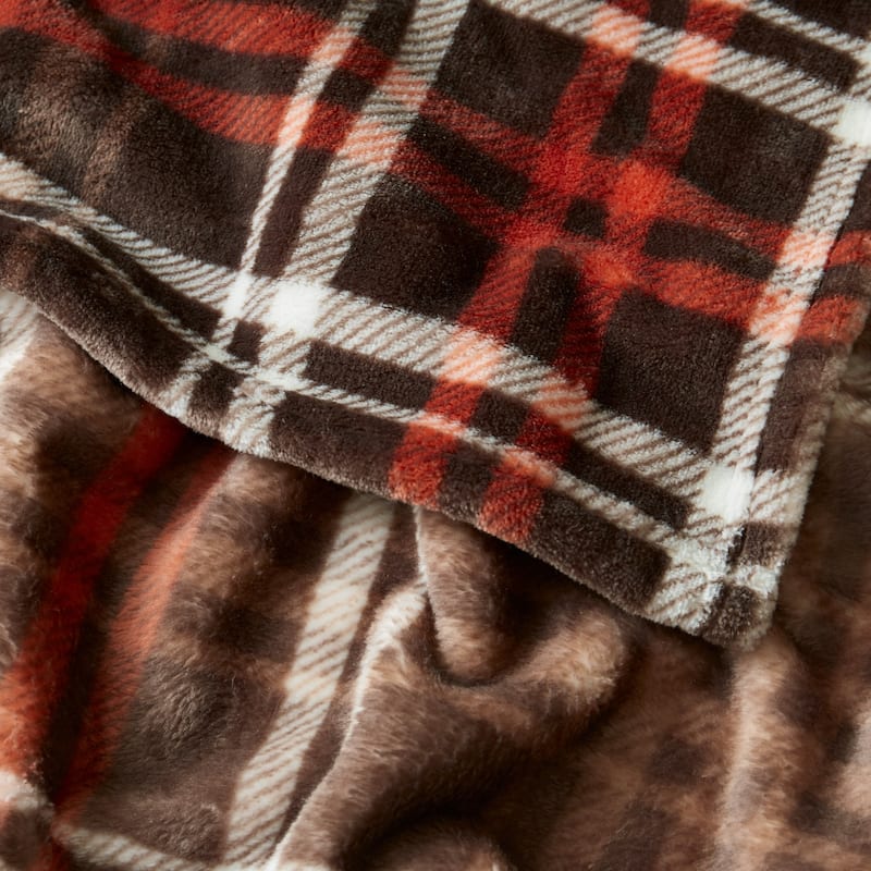 Lucky Brand Camper Plaid Throws Plush 50" x 70" Throw Blanket