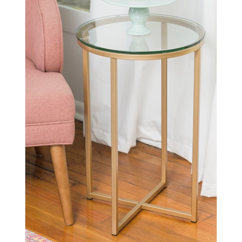 Middlebrook Helbling Round Side Table - Gold / Glass