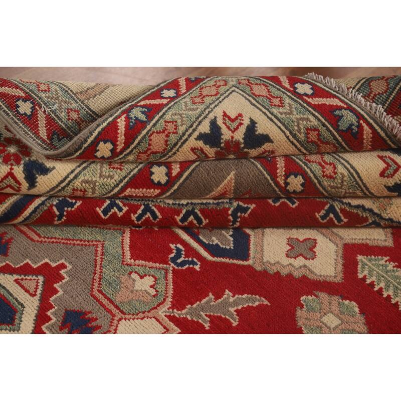 Red Kazak Oriental Area Rug Handmade Wool Carpet - 6'7" x 9'10"