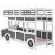 preview thumbnail 18 of 17, Twin over Twin Size Solid Wood Bus-shaped Bunk Bed with Wheels and Storage