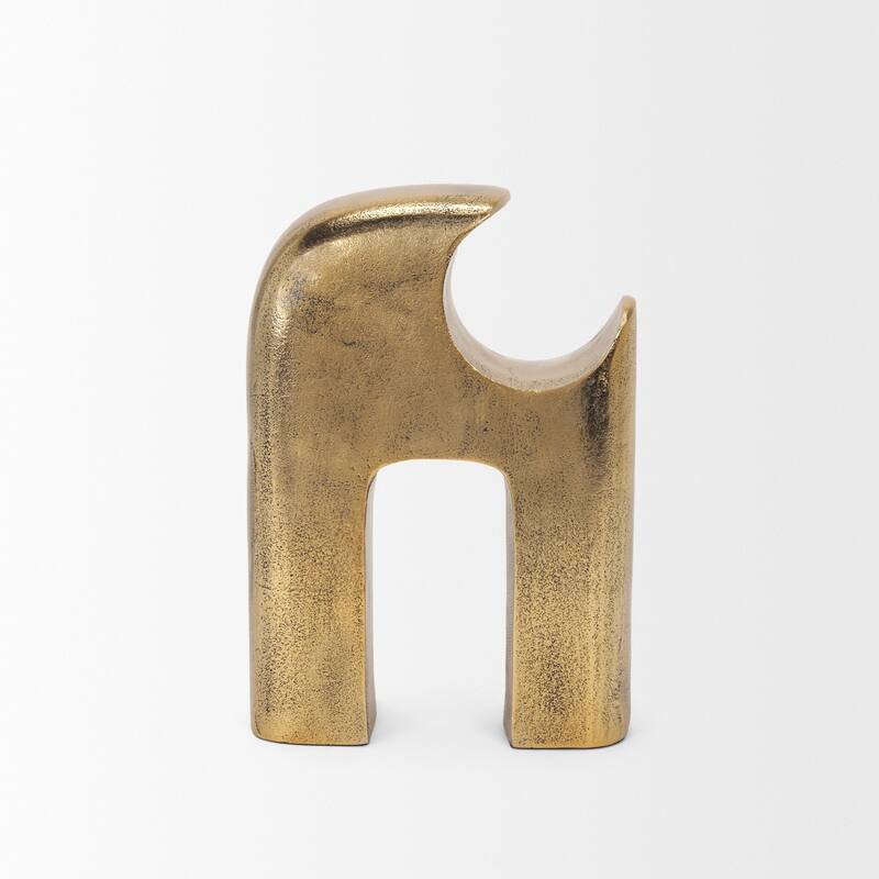 Renni Antiqued Brass Small Decorative Sculpture - 7.7L x 2.8W x 10.8H