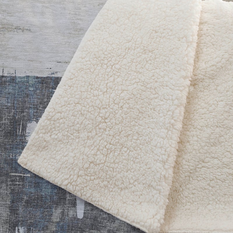 Premium Machine Washable Abstract Contemporary Sherpa Throw Blanket