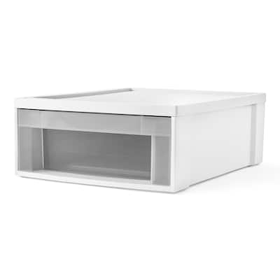 STARPLAST Small Stackable Storage Drawer, White