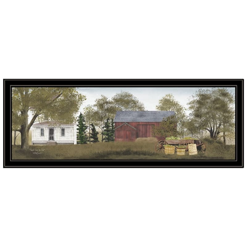 TrendyDecor4U Farmhouse "Sweet Corn For Sale" Framed Print Wall Art by Billy Jacobs - Earthtones