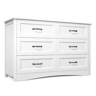 Gizoon 6 Drawer Dresser for Bedroom Chests of Drawers Wood Dresser for ...