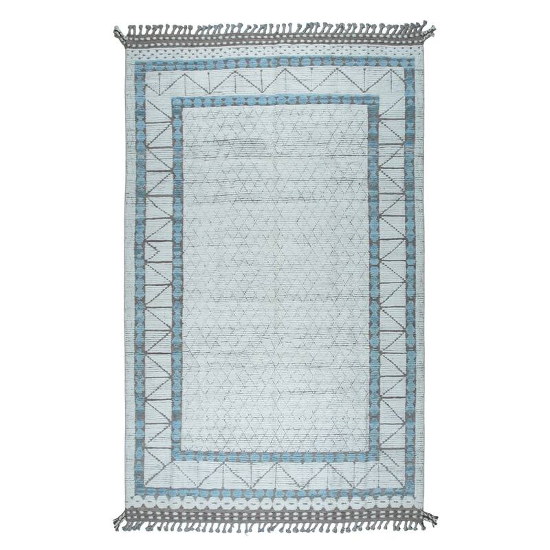 Home Decor Ivory Hand-Knotted Wool Contemporary Marrakech Handspun Area Rug. Elegant and Timeless Rug for Living Room, Bedroom