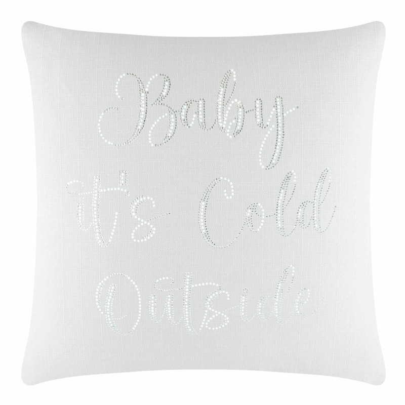 Sparkles Home Baby It's Cold Outside Pillow - Off White - 16 x 16