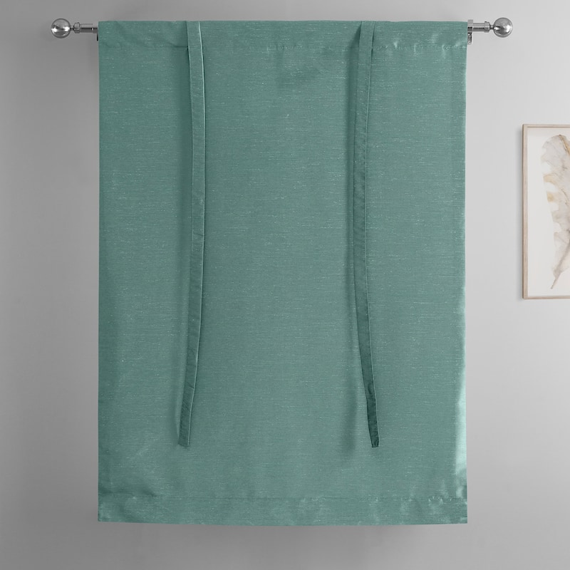 Exclusive Fabrics Vintage Textured Faux Dupioni Silk Tie-Up Window Shade (1 Panel)