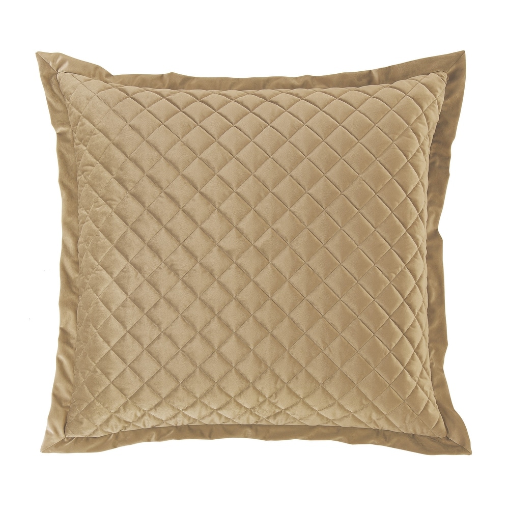 HiEnd Accents Velvet Diamond Quilted Euro Sham, 27"x27"