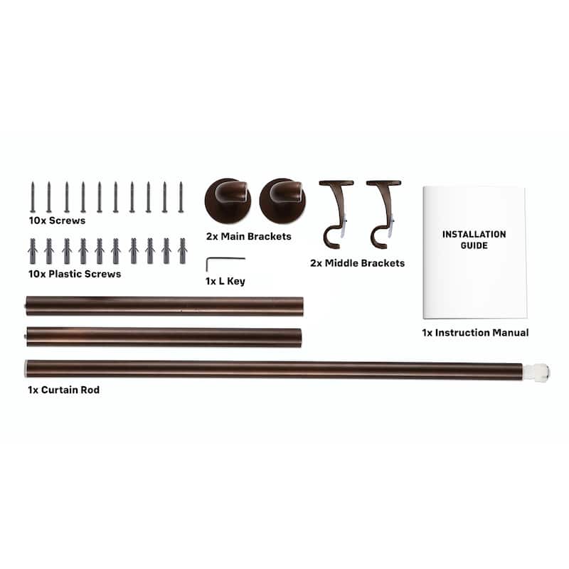HLC.ME Wrap Around Room Darkening Grommet Curtain Rod - Adjustable Curtain Rod - Sturdy Rustproof Pipe 1" Diameter