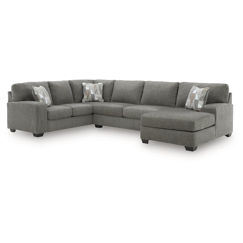 Signature Design by Ashley Seyler Lane Gray 3-Piece Sectional with Chaise - 144" W x 93" D x 39" H