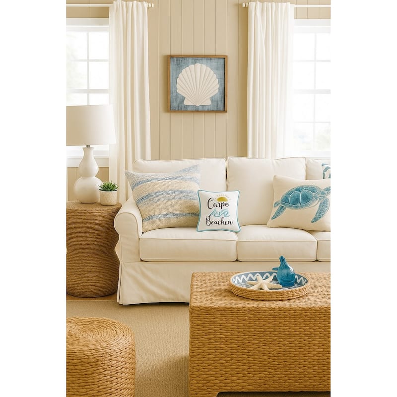 10" x 10" Carpe Beachem Embroidered Throw Pillow