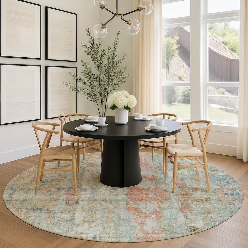 Machine Washable Indoor/ Outdoor Muted Ombre Chantille Rug