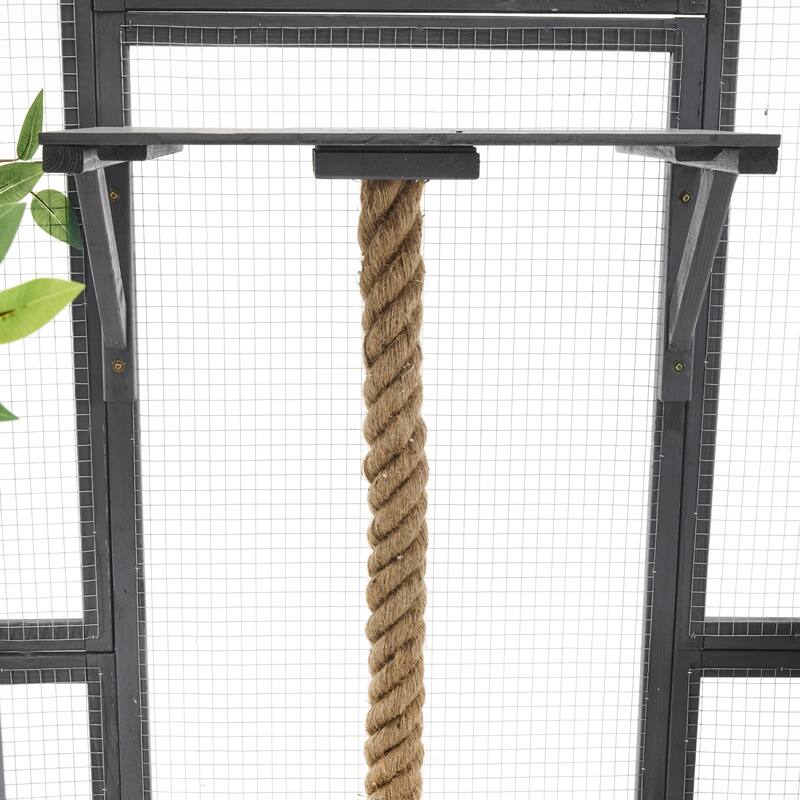 Roomfitters Outdoor Cat House Catio Enclosure Double Door Balcony Playpen with Platforms and Condos for 1-3 Cats