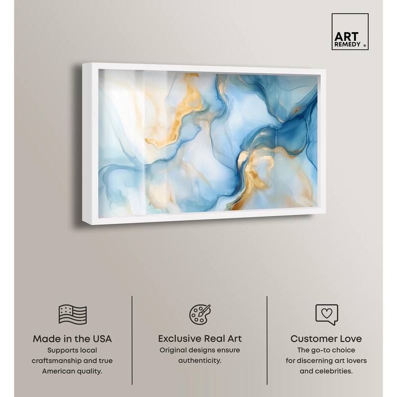 Blue Veined Gold Shadowbox by Art Remedy