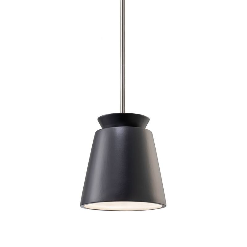 Justice Design Group Small Trapezoid Pendant - Rigid Stem - Polished Chrome/Carbon Matte Black