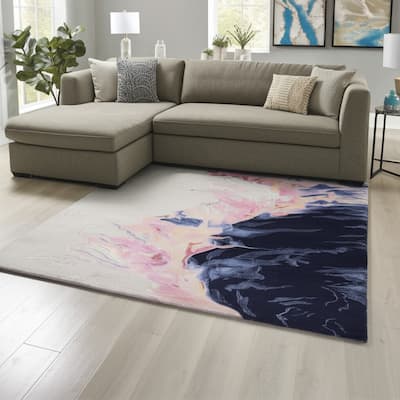 HomeRoots Abstract Bohemian Rectangle Area Rug
