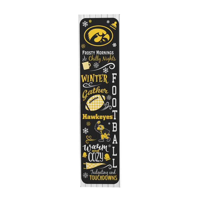 47" Double Sided Seasonal Porch Leaner, University of Iowa - 47" x 11.25"
