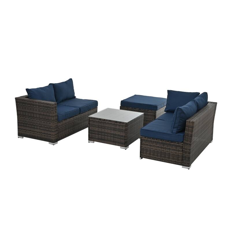 Outdoor Wicker Weaving Conversation Combo Set of 4