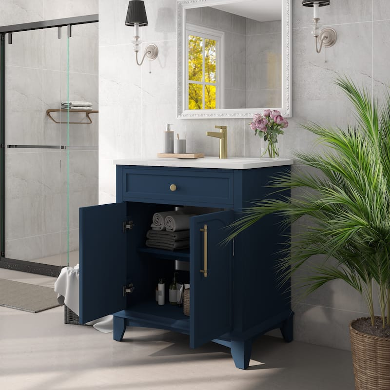 28" Freestanding Bathroom Vanity Cabinet with Sink