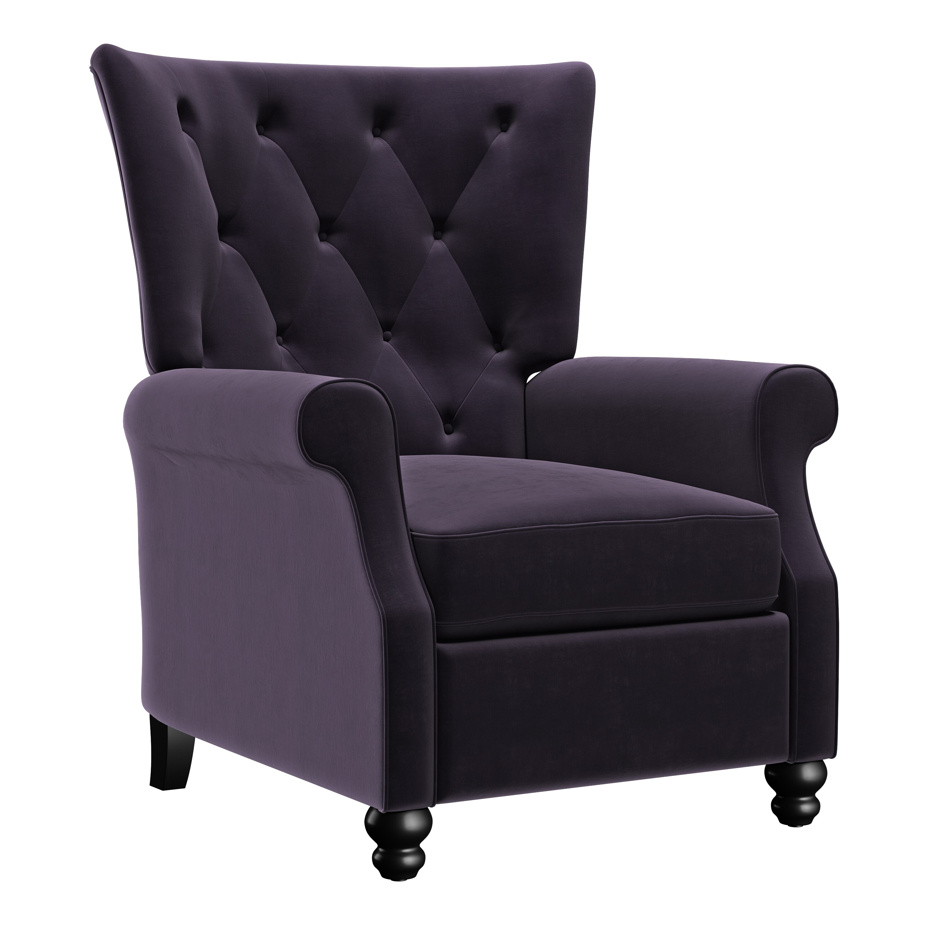 Navy blue shop velvet recliner chair