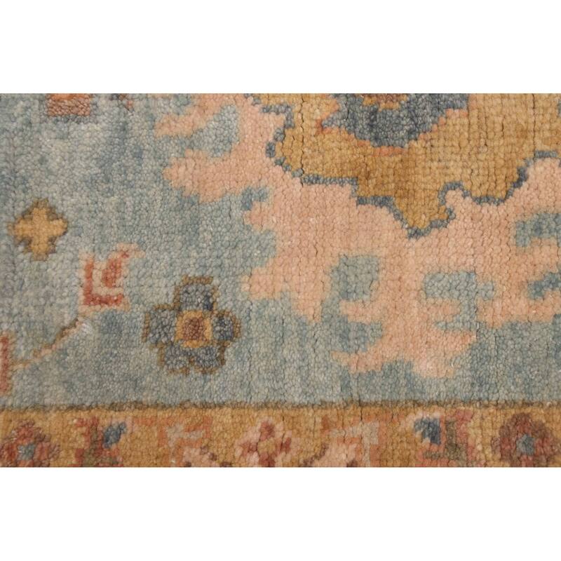 ECARPETGALLERY Hand-knotted Modern Oushak Light Blue Wool Rug - 8'0 x 10'1