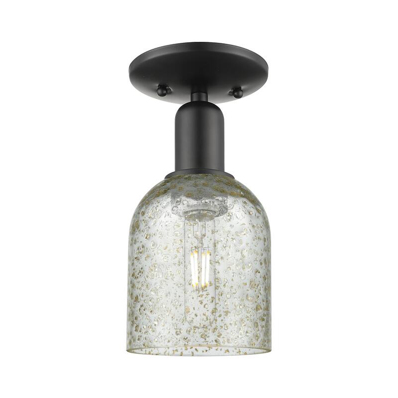 Innovations Lighting 716-1C-11-5 Caledonia Semi-Flush Caledonia 5" - Matte Black / Mica