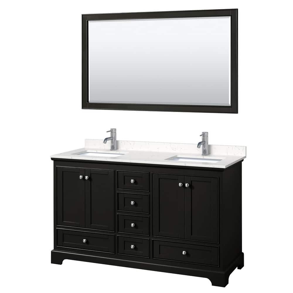 Wyndham Collection Deborah 60" Free Standing Double Basin Vanity Set