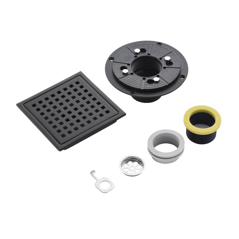 Luxier FD01 6 in. x 6 in. Stainless Steel Square Shower Floor Drain